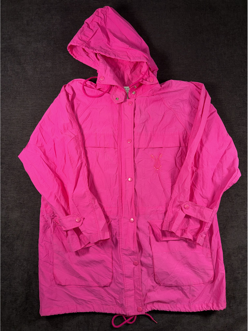 Lavon Pink Hooded Windbreaker Jacket Medium
